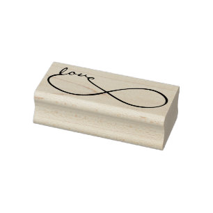 Infinity Love Lemniscate black + your backgr. Rubber Stamp