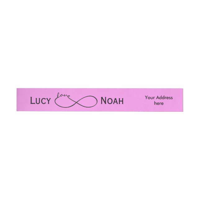 Infinity Love Lemniscate black + your backgr. Wraparound Address Label (Individual)