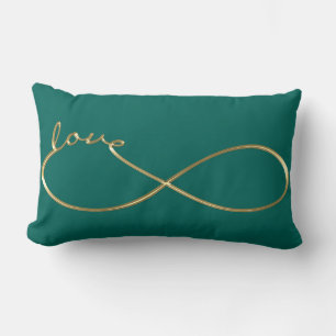 Infinity Love Lemniscate gold + your backgr. Lumbar Pillow