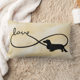 Infinity Love Lemniscate Long-Hair Dachshund 1 Lumbar Pillow