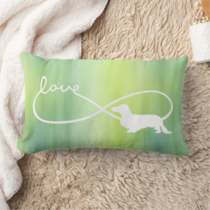 Infinity Love Lemniscate Long-Hair Dachshund 2 Lumbar Pillow