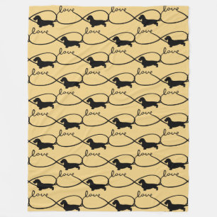 Infinity Love Lemniscate Rough-Hair Dachshund 1 Fleece Blanket