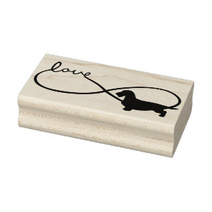 Infinity Love Lemniscate Rough-Hair Dachshund 1 Rubber Stamp