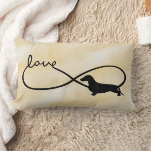 Infinity Love Lemniscate Short-Hair Dachshund 1 Lumbar Pillow