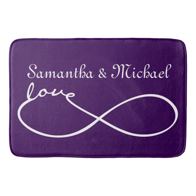 Infinity Love Lemniscate white + your backgr. Bath Mat (Front)