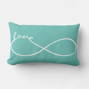 Infinity Love Lemniscate white + your backgr. Lumbar Pillow