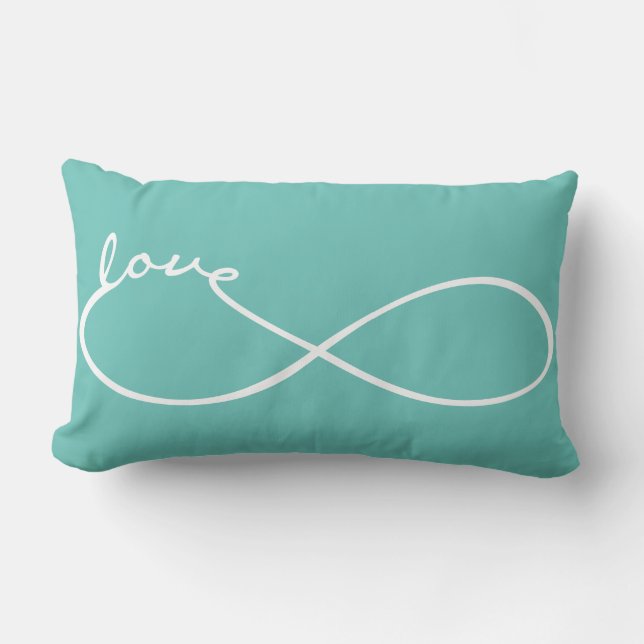 Infinity Love Lemniscate white + your backgr. Lumbar Pillow (Front)