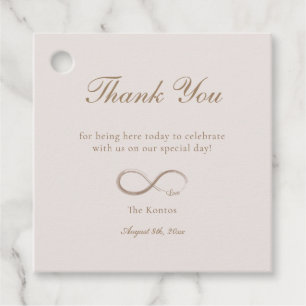 Infinity Love Light Pink Thank You Wedding Favour Tags
