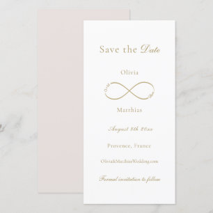 Infinity Love Monogram Elegant White Wedding Save The Date