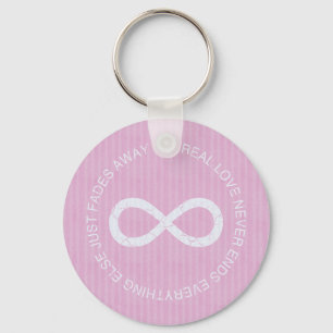 Infinity Love Pink Stripe Keychain