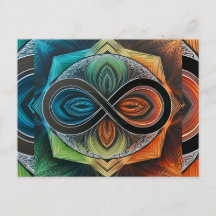 Infinity Mandala African Tribal Mask Abstract 