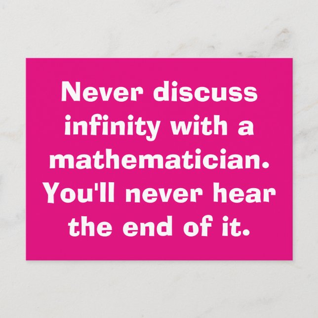 Infinity Math Postcards (Front)