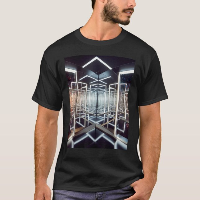 Infinity Mirrors Mesmerizing Art Depth Mirror T-Shirt (Front)