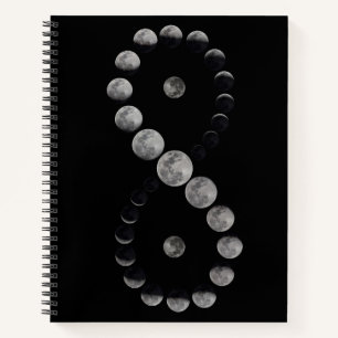 Infinity moon black notebook