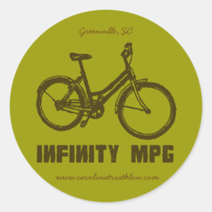 INFINITY MPG brown decal, www.carolinatriathlon.co Classic Round Sticker