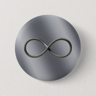 Infinity Nerd Symbol | Looking Silver Math Gift 2 Inch Round Button