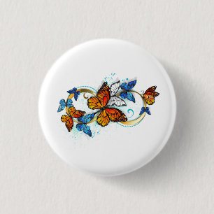 Infinity of Monarch Butterflies 1 Inch Round Button