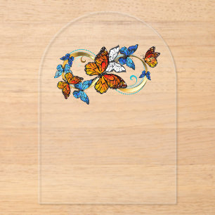 Infinity of Monarch Butterflies Acrylic Invitations