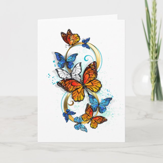 Infinity of Monarch Butterflies Card (Front)