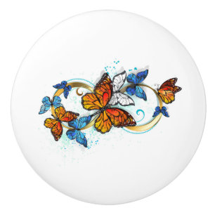 Infinity of Monarch Butterflies Ceramic Knob