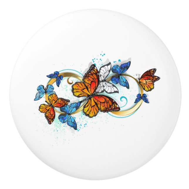 Infinity of Monarch Butterflies Ceramic Knob (Front)