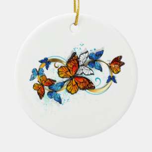 Infinity of Monarch Butterflies Ceramic Ornament