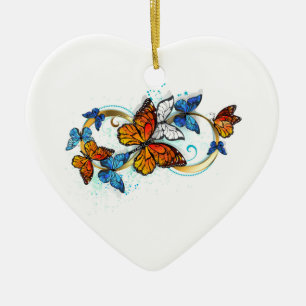 Infinity of Monarch Butterflies Ceramic Ornament