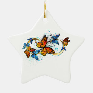 Infinity of Monarch Butterflies Ceramic Ornament