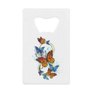 Infinity of Monarch Butterflies Credit Card Bottle Opener