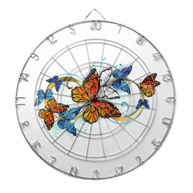Infinity of Monarch Butterflies Dartboard (Front)