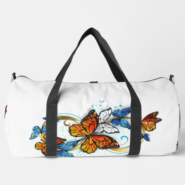 Infinity of Monarch Butterflies Duffle Bag (Front)