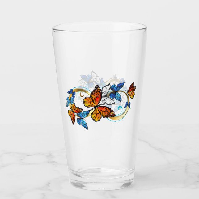Infinity of Monarch Butterflies Glass (Front)