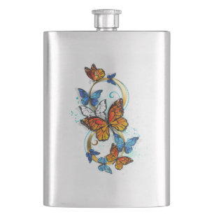 Infinity of Monarch Butterflies Hip Flask