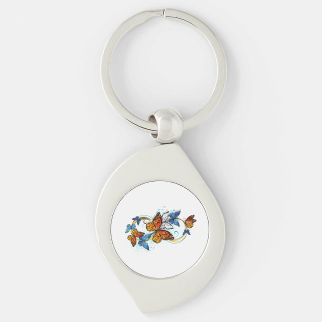 Infinity of Monarch Butterflies Keychain (Front)