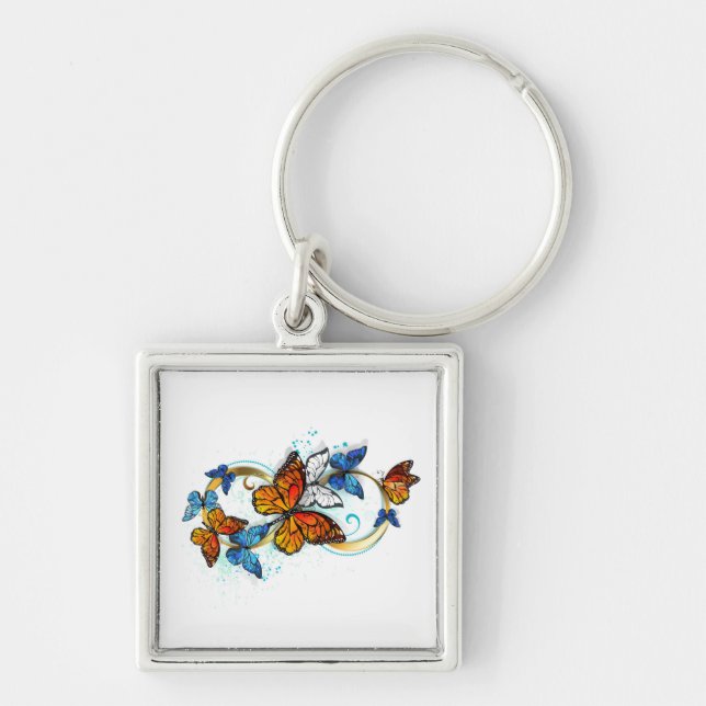 Infinity of Monarch Butterflies Keychain (Front)