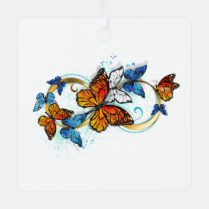 Infinity of Monarch Butterflies Metal Ornament