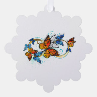 Infinity of Monarch Butterflies Ornament Card