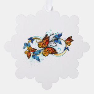 Infinity of Monarch Butterflies Ornament Card