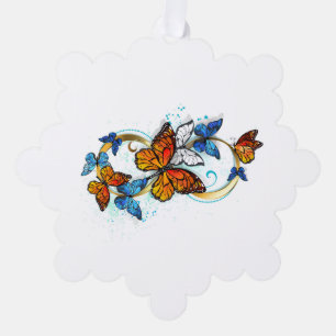 Infinity of Monarch Butterflies Ornament Card