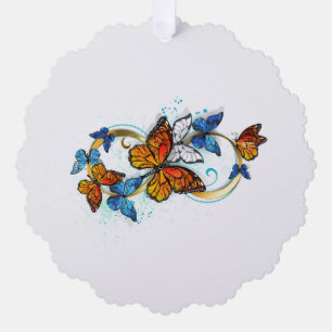 Infinity of Monarch Butterflies Ornament Card