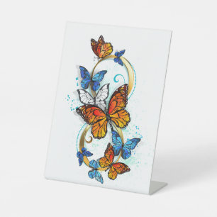 Infinity of Monarch Butterflies Pedestal Sign