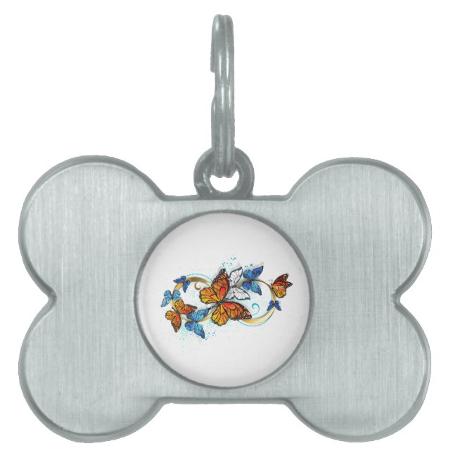 Infinity of Monarch Butterflies Pet ID Tag (Front)
