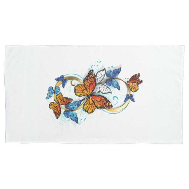 Infinity of Monarch Butterflies Pillowcase (Front-Left)