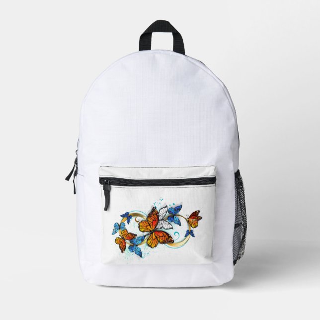 Infinity of Monarch Butterflies Printed Backpack (Front)