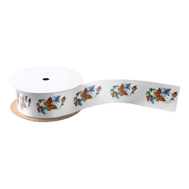 Infinity of Monarch Butterflies Satin Ribbon (Spool)