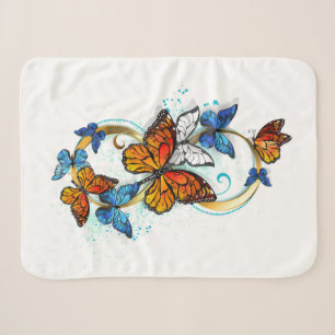 Infinity of Monarch Butterflies Sherpa Blanket