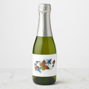 Infinity of Monarch Butterflies Sparkling Wine Label