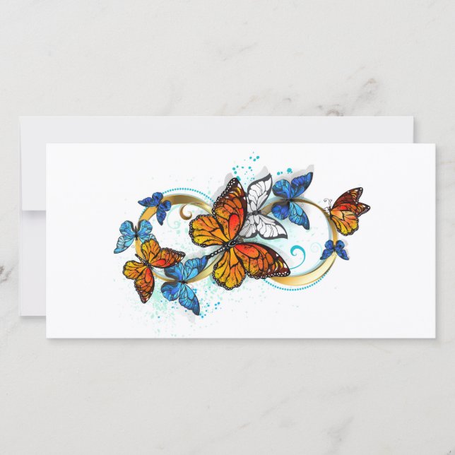 Infinity of Monarch Butterflies Thank You Card (Front)
