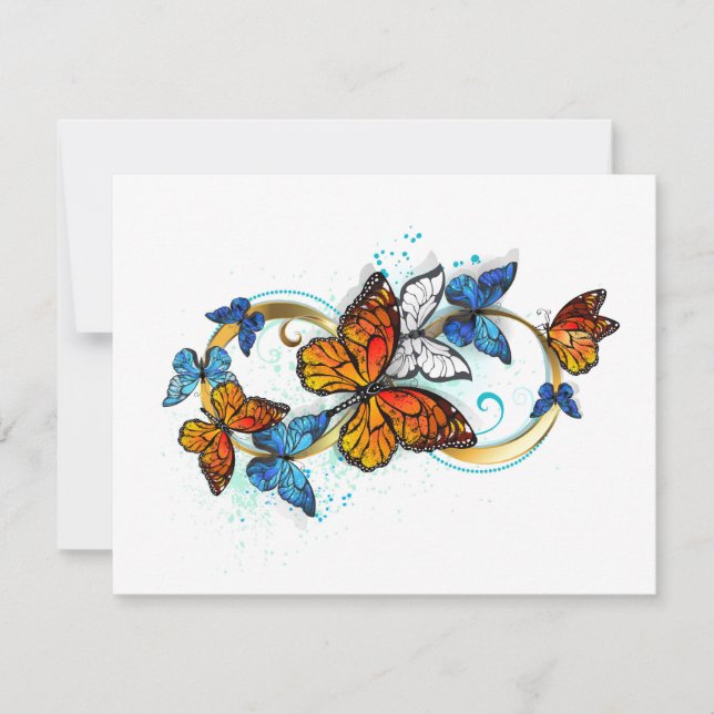 Infinity of Monarch Butterflies Thank You Card (Front)