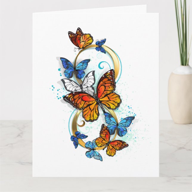 Infinity of Monarch Butterflies Thank You Card (Front)